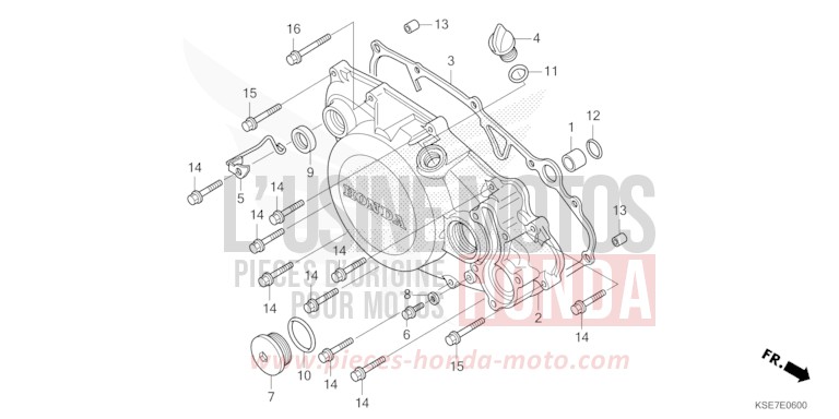 PANNEAU CARTER-MOTEUR D. de CRF150R "Grandes Roues" EXTREME RED (R292) 2022